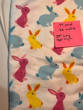 Flannel Bunny Fabric .94 Yard
